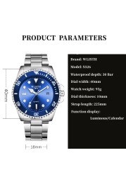 2022 WLISTH Design New 40mm Men Luxury Quartz Movement Wrist Watch Men Stainless Steel Waterproof Watch Relogio Masculino