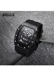 Baogela Pirate Skull Pattern Men's Watch Silicone Luminous Quartz Watches Military Wateproof Skeleton Wristwatch for Man 1612