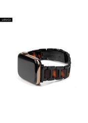 URVOI Link Bracelet for Apple Watch Series 7 6 SE 5 4 321 iwatch band Stainless Steel with Resin Strap Durable Luxury Design