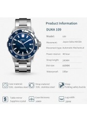 2021 New DOKA Wrist Watch Luxury Brand Automatic Watch for Men Mechanical Watch Men NH35 Ceramic Bezel 100M Steel Diver Watch