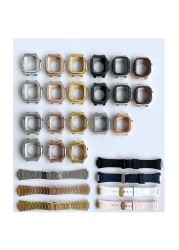 Modified Kit Metal Bezel for Apple Watch Case and Band 7 6 5 4 3 41mm 44mm 45mm Strap Frame Strap for iWatch Women Luxury