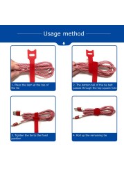 10pcs Self Adhesive Cable Fastener Tape Reusable Durable Tie Strap Webbing Portable Line Wrap Band Wire Organizer Holder