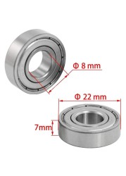 20pcs Multifunction 608ZZ Ball Bearings Carbon Steel Single Row 8x22x7mm ABEC-7 Deep Groove Miniature Bearings Replacement