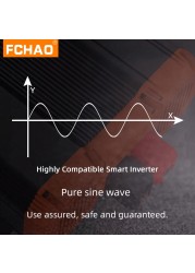 FCHAO 6000W Pure Sine Wave Inverter 12V 24V to 220V 110V Power Converter LCD Display Voltage Converter Car Accessories UPS