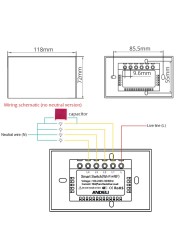 1/2/3/4 Gang Smart Light Wall Switch Touch RF433 + WiFi Voice Bluetoo Control by Tuya App and Smart Life Support Alexa Goolge Home