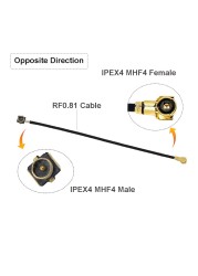 5pcs RF0.81 Cable IPEX4 MHF4 Female to IPEX4 MHF4 Female Connector RF Coaxial Pigtail WiFi Antenna Extension Cord Jumper Adapter