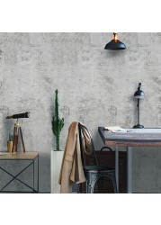 Cement self-adhesive wallpaper bedroom decoration clothing store gray Nordic industrial wind for modern wall decoration