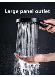 Shower Head Rainfall Bath Water Saving Filter Large Panel 3 Adjustable Gears Black Faucet Nozzles Bathroom Shower Accessories