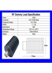 100W UHF PL259 Male Coaxial RF Plug Connector Terminate Dummy Load 1GHz 50ohm Nickel Plated RF Accessories