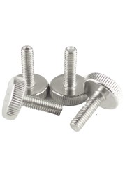 304 stainless steel flat head knob thumb screw GB835 knurled large head round adjust bolt advertising screw M3 M4 M5 M6