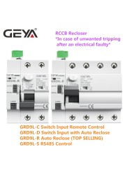 GEYA GRD9L-R RCCB التلقائي الذاتي إعادة جهاز قطاع دارة 2P 40A 30mA 100mA 300mA RCD الذكية قواطع التيار المتناوب