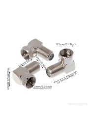 Copper F Male to F Female Socket Right Angle Adapter 90 Degree TV # RW1209 3 Pieces