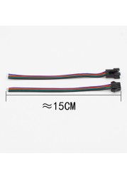 Wholesale 10 pairs 4pin JST Connector Male Female Cable for SMD 5050/3528 RGB Colorful LED Strip Wire WS2801 LPD8806 RGB LED Strip