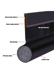 Heavy Duty Single Sided PU Leather Door Sweep for Door Bottom Seal Dust Noise Insulation Weather Stripping Draft Guard