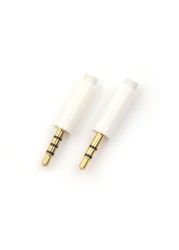 2pcs/lot 2.5mm Stereo Headphone Plug With Tail 3/4 Pole 2.5mm Audio Plug Jack Adapter Connector For White Phone