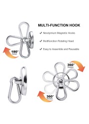 4pcs Strong Magnetic Hook Wall Mounted Hanger Hook Carabiner Heavy Magnetic Hook Kitchen Cabinet Home Storage Tools Ye-hot