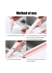 Self-adhesive Waterproof Wall Sticker Sink Edge Tape for Bathroom Kitchen Shower Sink Bath Sealing Long Strip Light Caulk Strip