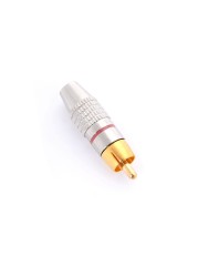 2pcs/set Gold RCA Plug Soldering Audio Video Converter Male to Male Connector Wholesale