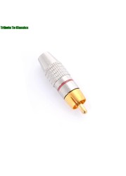 2pcs/set Gold RCA Plug Solder Audio Video Converter Connector Male to Male Adapter