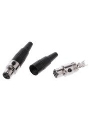 1pc High Quality Mini XLR 3 4 Pin Female Plug Small XLR Audio Microphone Connector For MIC Soldering Straight