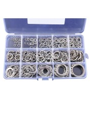 150/250pcs 304 stainless steel outer circles retaining ring assorted set 4-25mm 15 sizes xqmg