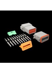 1 set German DT06 DT04 Car Connectors Waterproof Male and Female Butt Plug 2 3 4 6 8 12 Pins 22-16AWG