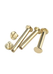 5-20 Set Copper Plated Flat Head Pair Lock Screw Sample Booklet Female Rivet Account Book Nail Photo Album Menu Butt Nut Screws