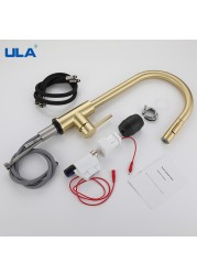 ULA Touch Kitchen Mixer Faucet Sensor Kitchen Faucet Crane Sink Mixer Rotate Kitchen Tap Pull Out Faucet With Sensor Gold Tap