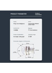 110/220V Mini LED Sensor Light Night Light Home Indoor Infrared Light Motion Sensor Automatic Detection Sensor Light Switch