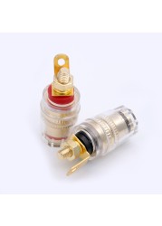 10Pairs 4mm Binding Post Audio Connector HIFI Terminals Cable, Binding Post for Loudspeaker, Copper with Gold Plated