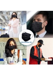 10-600pcs Disposable Fabric Face Mask Anti-pollution Particulate 3 Layers Nonwoven Filter Adult Face Mouth Mask