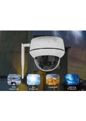 Anpviz 5MP PTZ WiFi IP Camera Outdoor 5X Zoom Wireless Security CCTV Camera Two Way Audio Mic Speaker IR 30m IP66 CamHi H.265