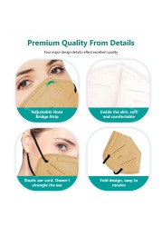 CE ffp2mascarillas KN95 FPP2 Respirator Face Masks 5 Layer Reusable FFP2 Breathing Mouth Cover fp2 Masque