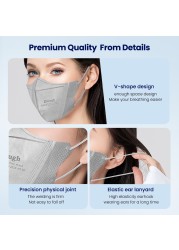 Elough Mask 3D KN95 Mask Black Disposable Mascarillas fpp2 Gay Colors mascaras kn95 ffp2 maske 4 layers respirator mask