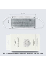 20 قطعة/صندوق CE KN95 5 طبقات رمادي الكبار قناع الكربون المنشط الغبار تنفس الوجه واقية الغبار KN95 FFP2 النساء قناع