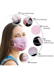 10-200pcs Adult Mouth Masks Disposable Face Mask Face Protector Mascaras Color Contributors Masque 3 Layers