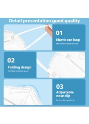 Elough ffp2 قناع الوجه kn95 mascarillas 5 طبقات ماسكارا الوجه أفواه fp2 أقنعة kn 95 ffp2 mascarilla fpp2 homology ada إسبانيا