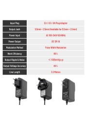 DC12V 1A طويلة 3M كابل انتاج الطاقة محول الجدار شاحن DC الاتحاد الأوروبي/الولايات المتحدة/المملكة المتحدة ل CCTV مراقبة كاميرا مخصصة الطاقة محول