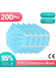 CE FFP2 Mask KN95 Mascarillas FPP2 Approved Adult Mask Black Mask 5 Layers Protective Face Mask Mascarillas ffp2masque FFP3