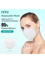 Ffp2 approved fpp2 mascarillas masks 5 layers KN95 mascarillas negras black face mask ffp mask 2 Adultos ffp2masque CE approved