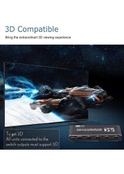 التبديل 5 منفذ HDMI-compati IR التحكم عن بعد التبديل 4 في 1 خارج الجلاد 4x1 محدد دعم 4K @ 30Hz الترا HD ثلاثية الأبعاد