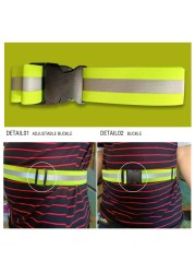 Safety Reflective Belt Elastic Band Waist Protection Reflective Night Running Safety Belt For Running Cycling Walking