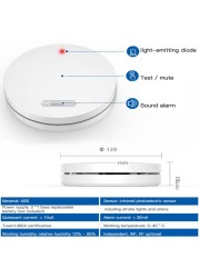 جديد الكتابة على الجدران ذكي واي فاي حريق الدخان إنذار المنزل كاشف لاسلكي عن الدخان الاستشعار ضوء الصوت جهاز استشعار إنذار عالية ديسيبل المتكلم