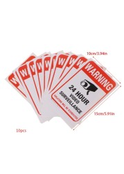 10pcs/lot Waterproof PVC CCTV Video Surveillance Security Sticker Warning Signs Dropshipping