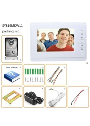 7 Inch TFT LCD Video Door Phone Optical Video Intercom Loudspeaker Intercom System Monitor Waterproof Outdoor Infrared Camera