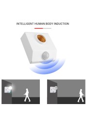 LED Bulb Light E27 Base PIR Automatic Motion Detector Human Body Infrared Sensor IR Lamp Holder Wall Lamp Holder Socket