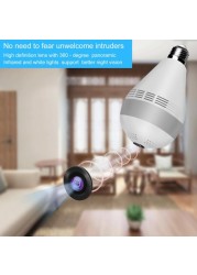 360 Degree Wireless Panoramic WiFi Camera Fisheye 3MP Night Vision Home Security IP Camera E27 Camera Audio Bulb