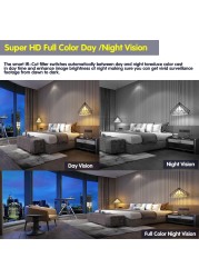 4K 8MP WiFi Wireless IP Camera Full Color Night Vision Compatible Hikvision IMX415 Motion Detection Home Security