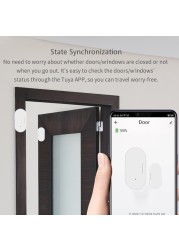 Tuya Smart Zigbee Door Sensor Wireless Smart Door Open/Closed Work Detection Compatible with Alexa Google Home Smart Life APP