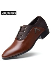 Brand Men Shoes High Quality Oxfords British Style Men Faux Leather Dress Shoes Formal Business Shoes Men Flats Plus Size 38-48